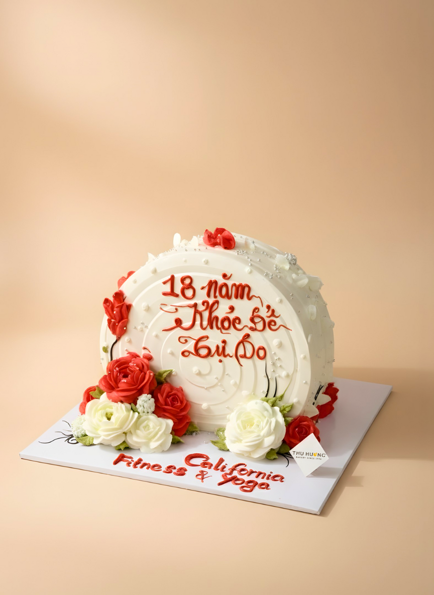 B&aacute;nh Sinh Nhật Hoa Kem Vẽ Chữ